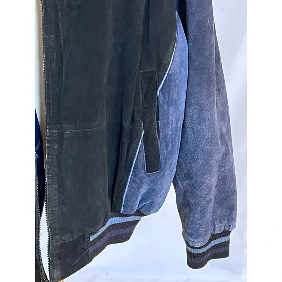 Vintage NFL Seattle Seahawks Jacket Suede Leather Bomber Full Zip Mens XL - Picture 12 of 13